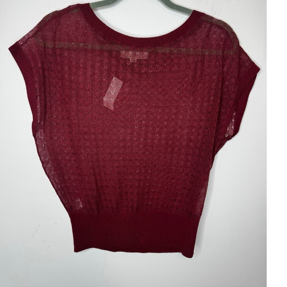 Brand New Ann Taylor LOFT Women's Small Burgundy Ooen Weave Knit Sweater Vest